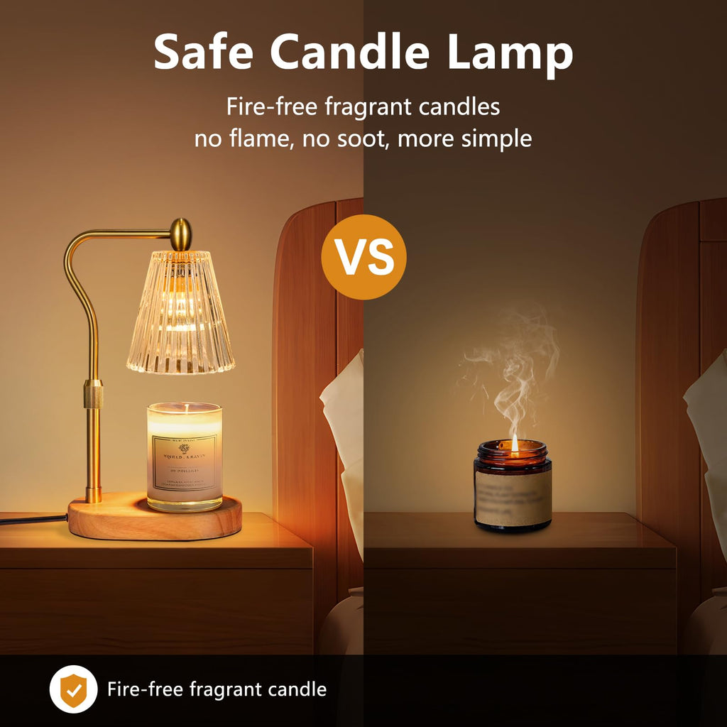 Candle Warmer Lamp with Timer and Dimmer Adjustable Height, Candle Warmer for Scented Jar Candles Home Decor Christmas Gifts