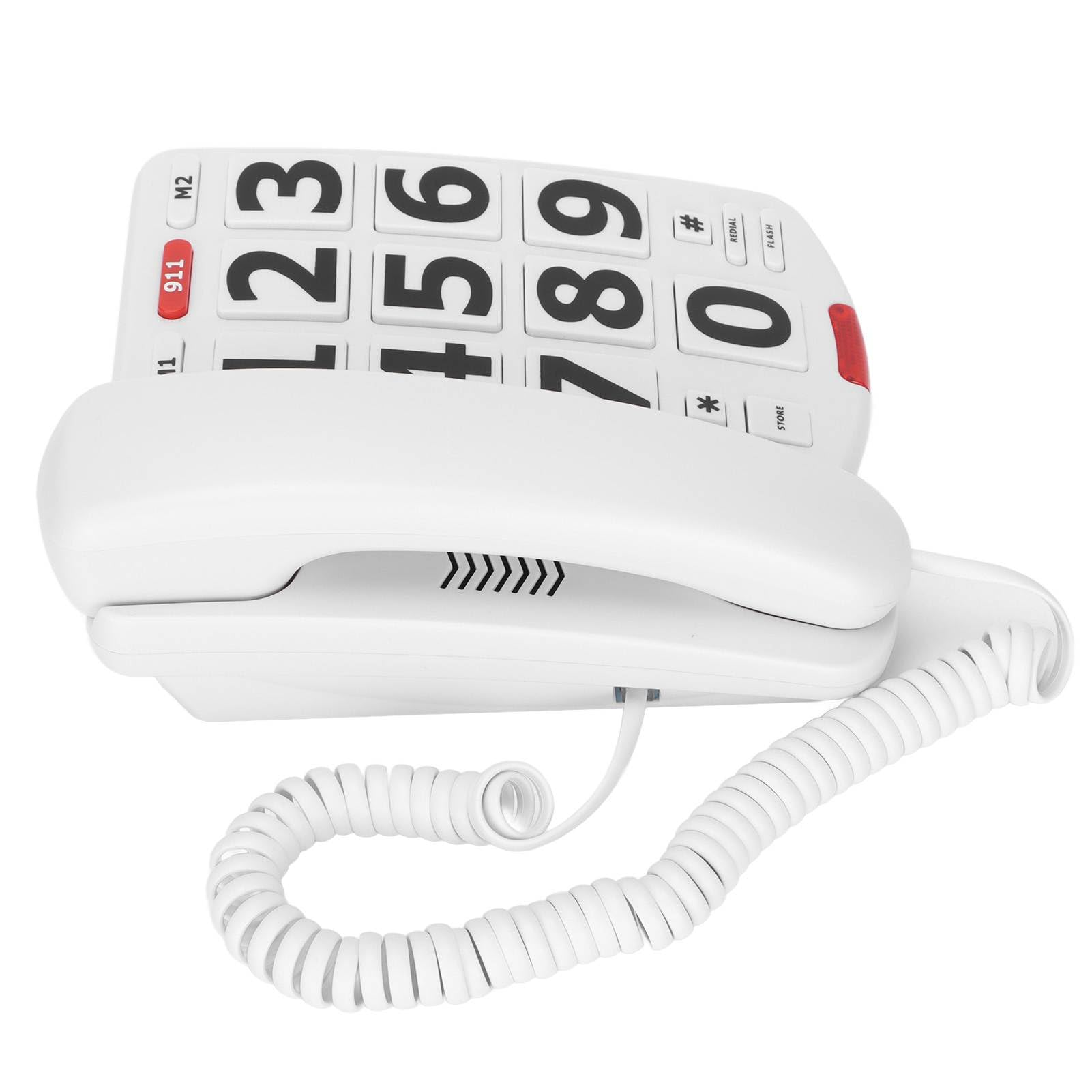 Corded Phone, Big Button Senior Landline Phones for Impaired Hearing and Vision, Ringer, Desktop Fixed Telephone for Home, Office