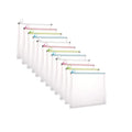 YESSART 9x12 Clear Zip Plastic Envelopes File Document Paper Holder Pack of 12