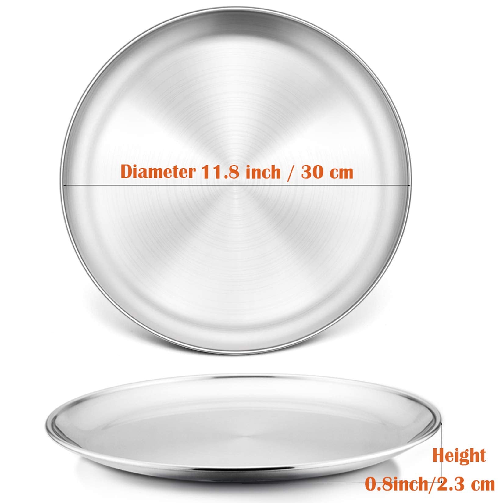 12 Inch Pizza Pan Set, 3 Pcs P&P CHEF Stainless Steel Round Baking Pizza Pans Pizza Tray for Pizza, Pie, Cake, Cookie, Non-Toxic & Healthy, Heavy Duty & Durable, Oven & Dishwasher Safe