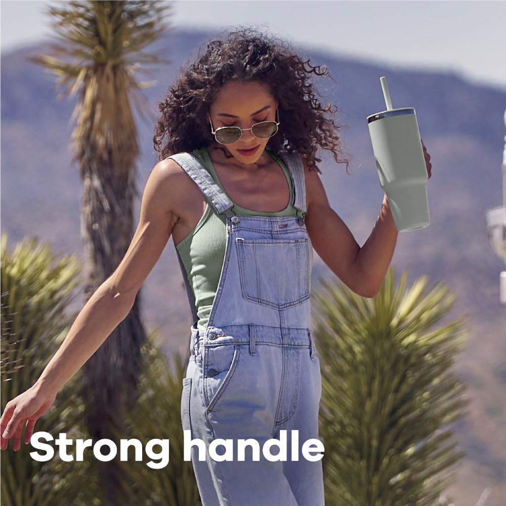 Hydro Flask 40 Oz All Around Stainless Steel Travel Tumbler with Leak Resistant Flexible Straw Press-in Lid, Trillium