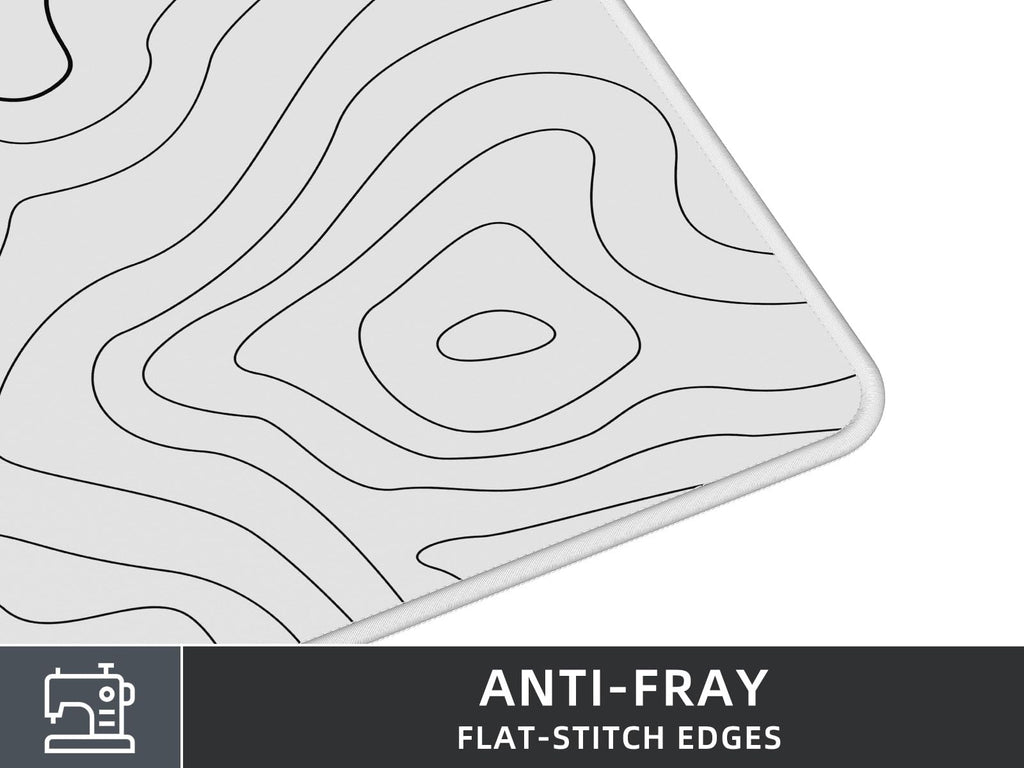 Rinaze Large Gaming Mouse Pad Desk Mat with White Topographic, Anti-Slip Keyboard Pad with Multifunctional, Comfortable Big XXL Mousepad, Office Desk Accessories for Computer, Home and Gaming