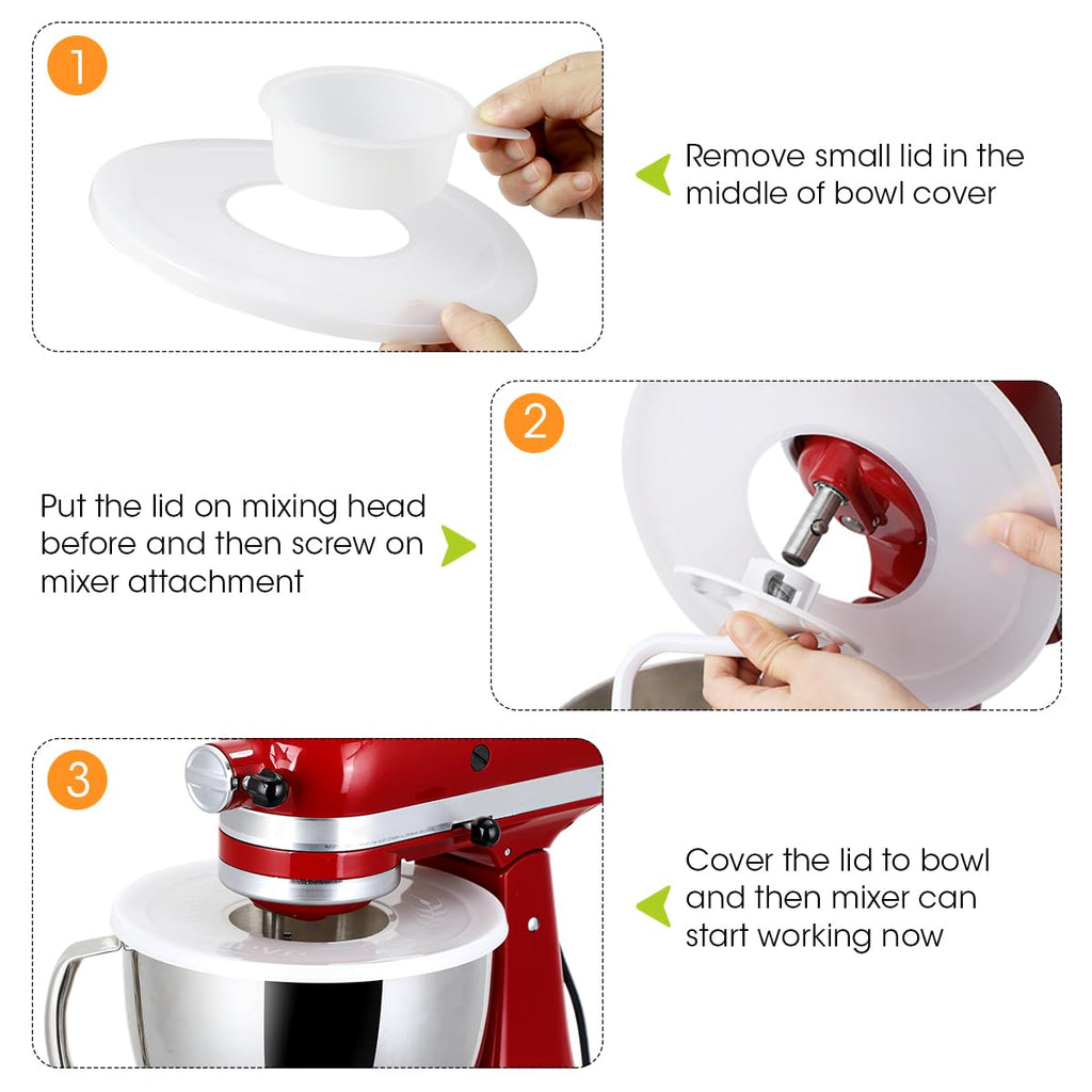 Aieve Mixer Bowl Covers,Guard Lids for KitchenAid 4.5-5 Quart Tilt-Head Stand Mixer to Prevent Ingredients from Splashing Out(2 Pack)