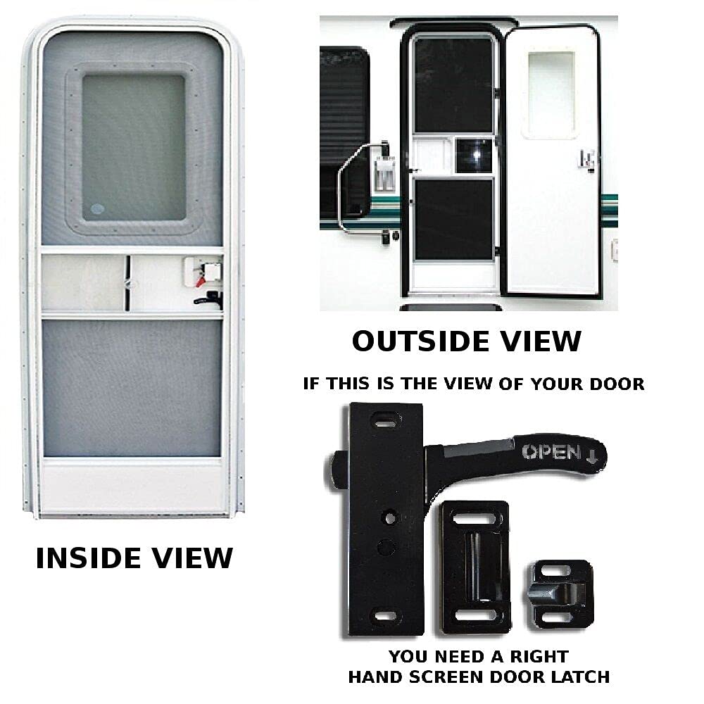 RV Screen Door Latch Right Hand Handle Kit