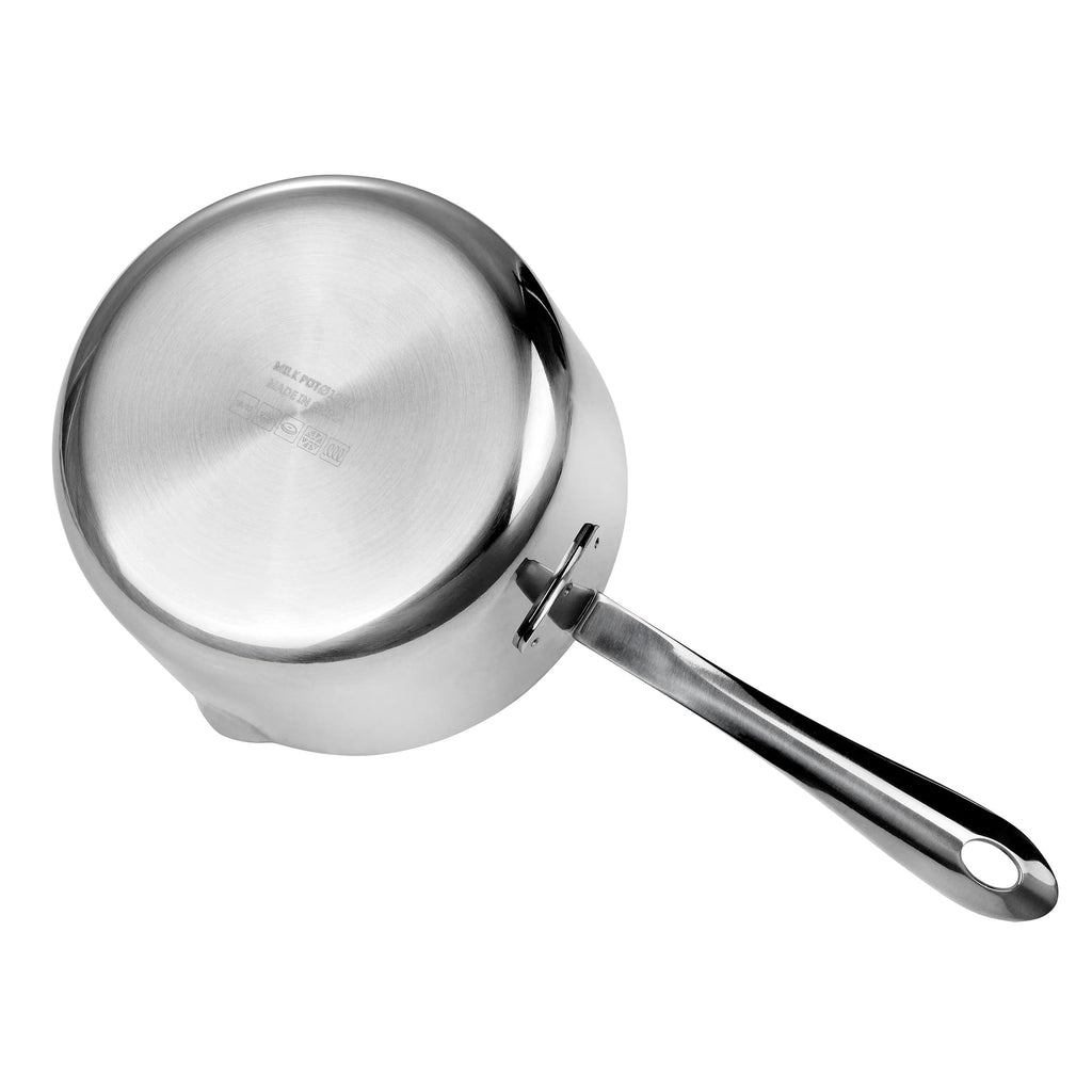 BOHK 0.3 Quart Small Stainless Steel Saucepan Nonstick Sauce Pan Handy Butter Warmer Pot with Pour Spout (300 ml)