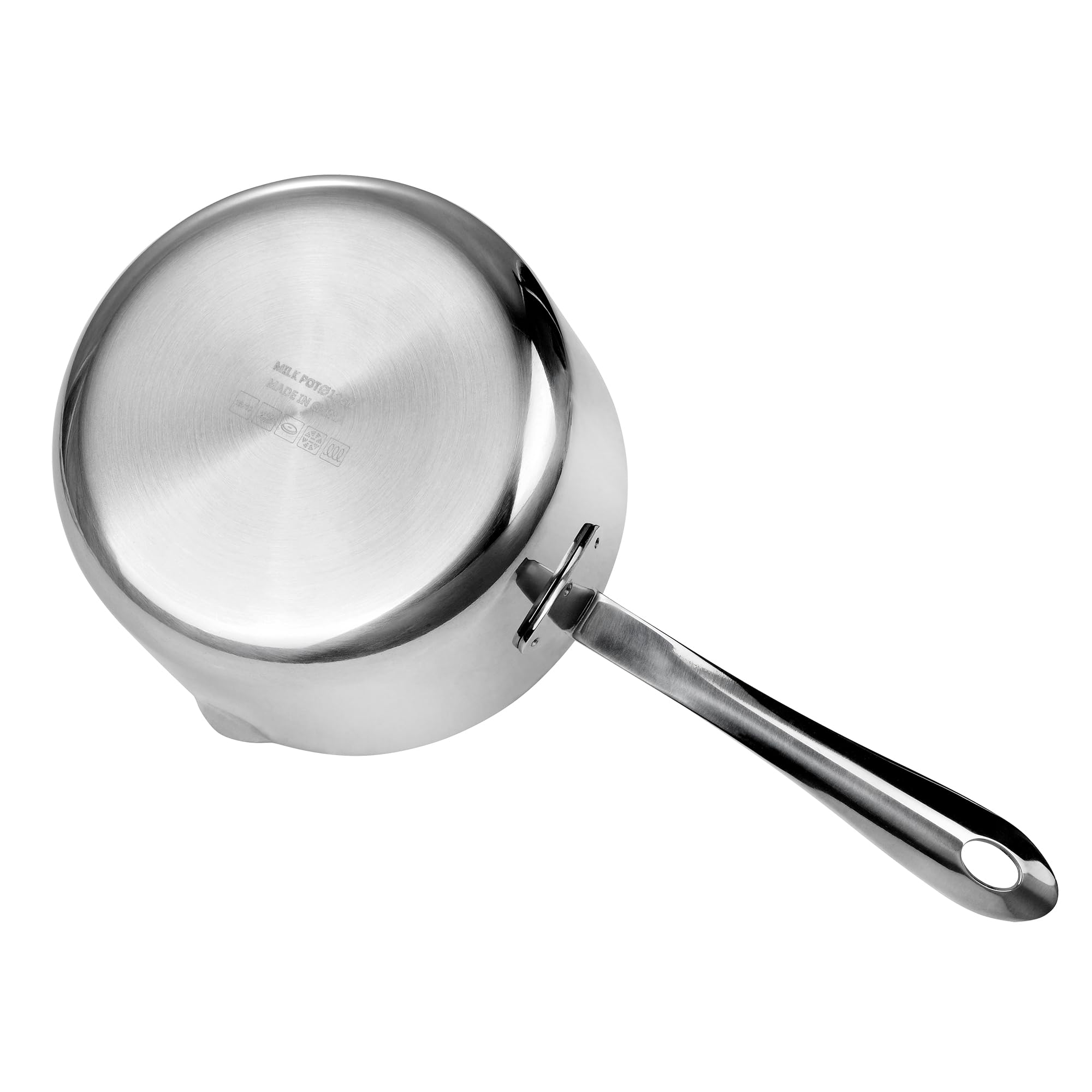 BOHK 0.3 Quart Small Stainless Steel Saucepan Nonstick Sauce Pan Handy Butter Warmer Pot with Pour Spout (300 ml)