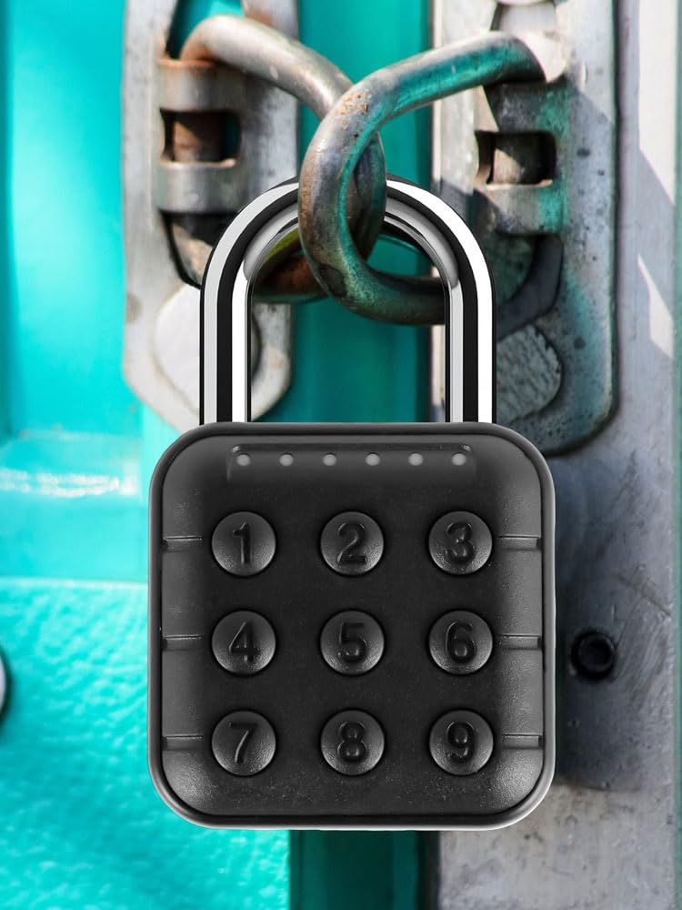 Abizarch Combination Lock, 6 Digit Password Locker Lock, Aluminum Alloy Code Digital Padlock, Push Button Security Safe Padlock, Combination Padlock for Gym and School Lockers(black)
