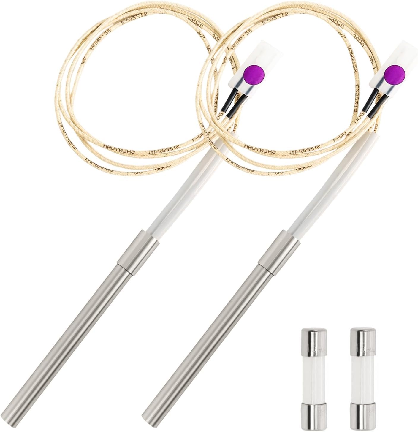 Wadoy Grill Hot Rod Ignitor Kit with 2 Pieces Fuses Compatible with Traeger, Pit Boss, Camp Chef, Wood Pellet Grills (2 Set)
