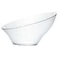 PLASTICPRO Disposable Angled Plastic Bowls Round Large Serving Bowl, Elegant for Party's, Snack, or Salad Bowl, Clear Pack of 4
