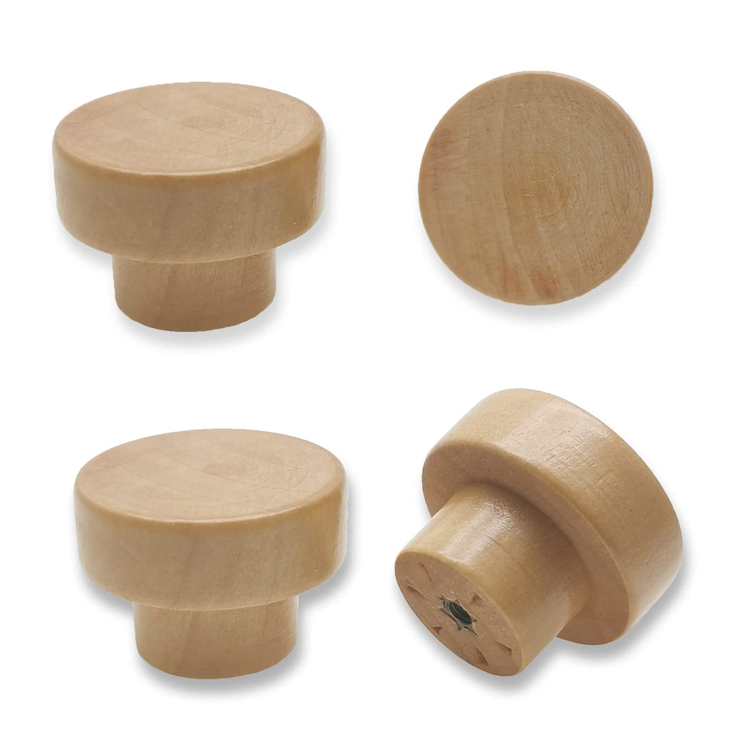 M MIMHOOY 16 Pack Wood Knobs Dresser Knobs Wooden Drawer Knobs Furniture Pulls Knobs Flat Top 35mm