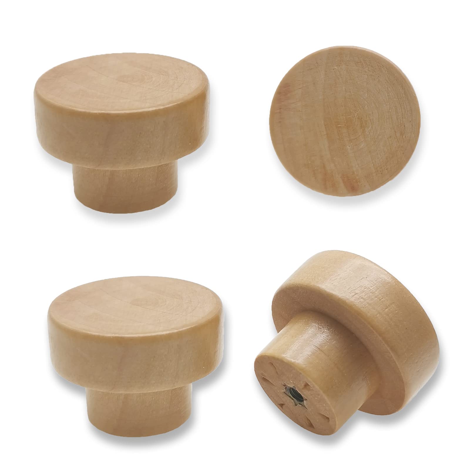 M MIMHOOY 16 Pack Wood Knobs Dresser Knobs Wooden Drawer Knobs Furniture Pulls Knobs Flat Top 35mm