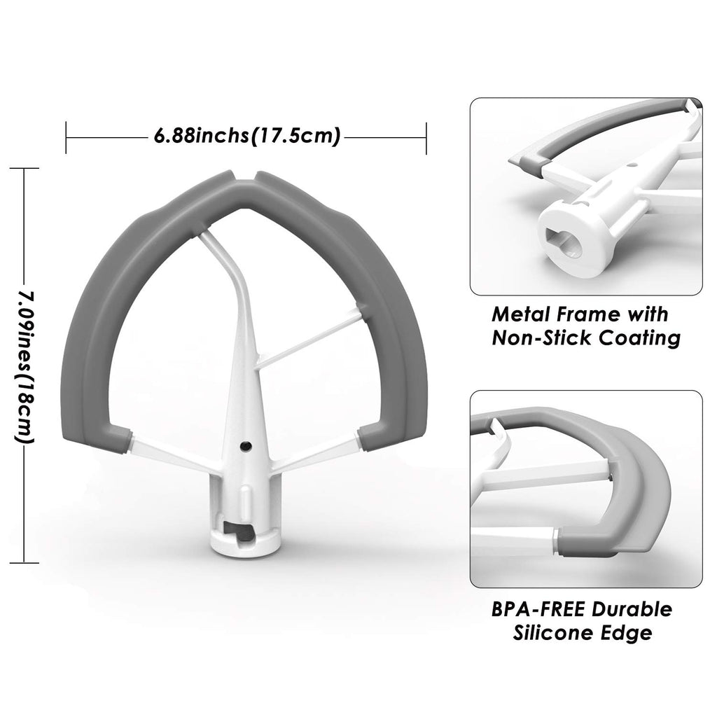 Flex Edge Beater for KitchenAid Mixer 6 Quart Bowl-Lift Stand Mixer, Beater with Silicone Edge, Perfect 6 QT Bowl-Lift Stand Mixer Attachment