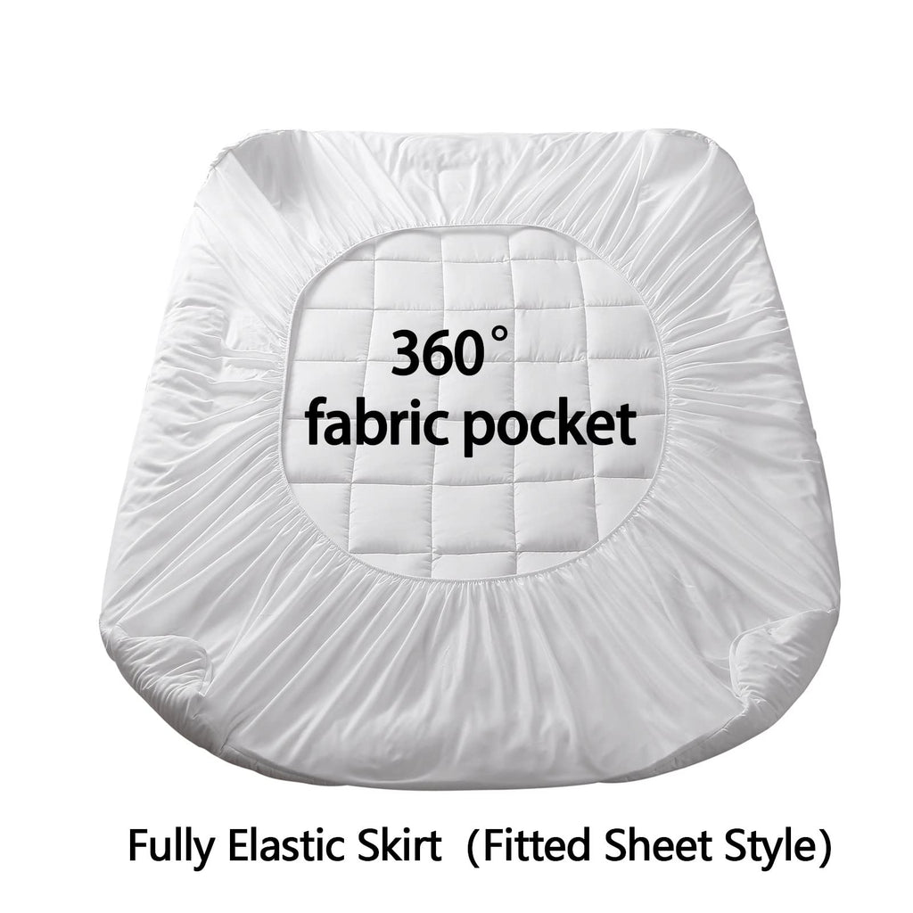 BETENWEL Queen Size Mattress Pad Pillow Top Mattress Cover with Down Alternative Fill- Breathable Mattress Topper Deep Pocket Fits Mattress 8-21 Inches Soft Mattress Protector (60 x 80 Inch, White)