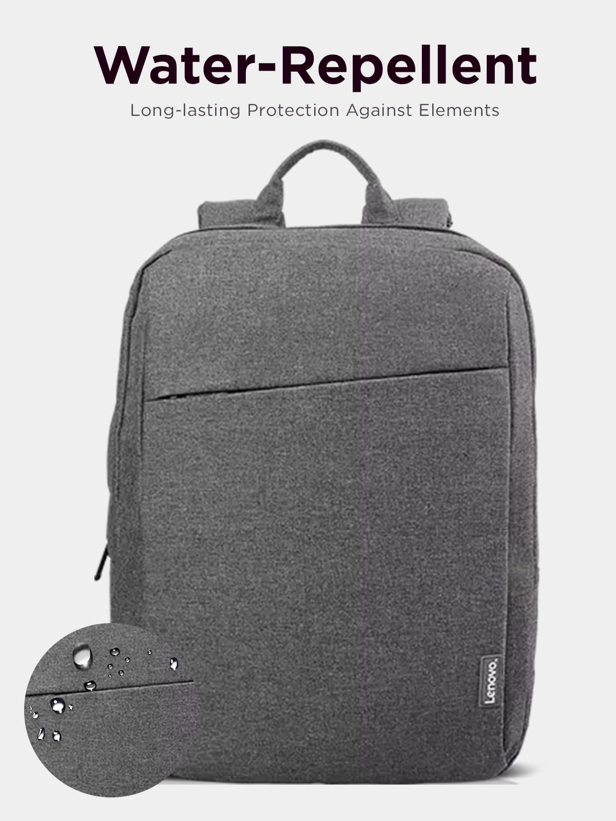 Lenovo Casual Laptop Backpack B210-15.6 inch - Padded Laptop/Tablet Compartment - Durable and Water-Repellent Fabric - Lightweight - Grey
