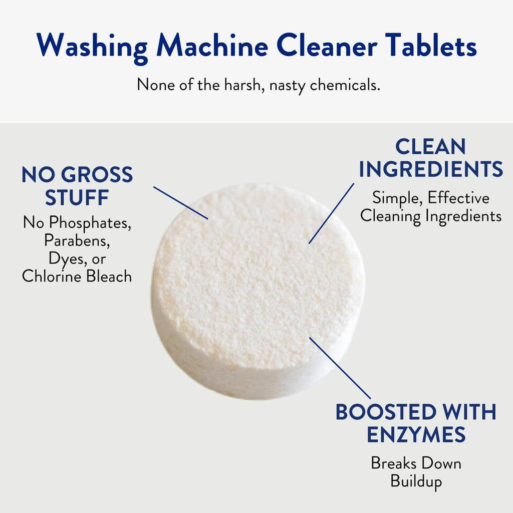 THE CLEAN PEOPLE Washing Machine Cleaner - Washer Machine Cleaner Tablets for Removing Odor, Grime & Scale Buildup - Front Load and Top Load Laundry Machine Cleaner - 10 Count