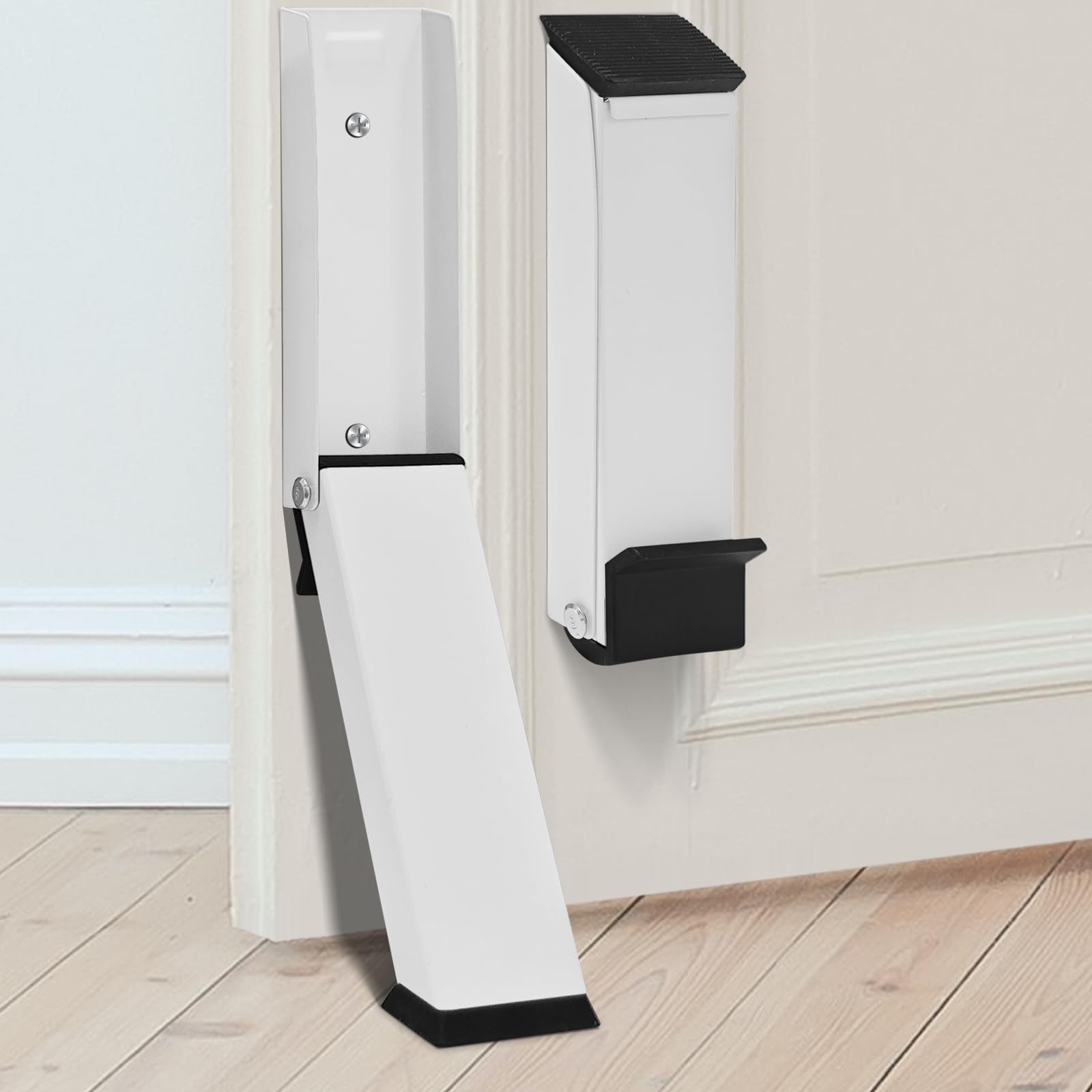 Door Stopper,No Drilling DoorsStop,DoorHolder to Keep Doors Open,Kick Down DoorStopper,DoorStops for Bottom of Door,Hold Open Folding Doorstop,Doorstop with Rubber Tips(White)