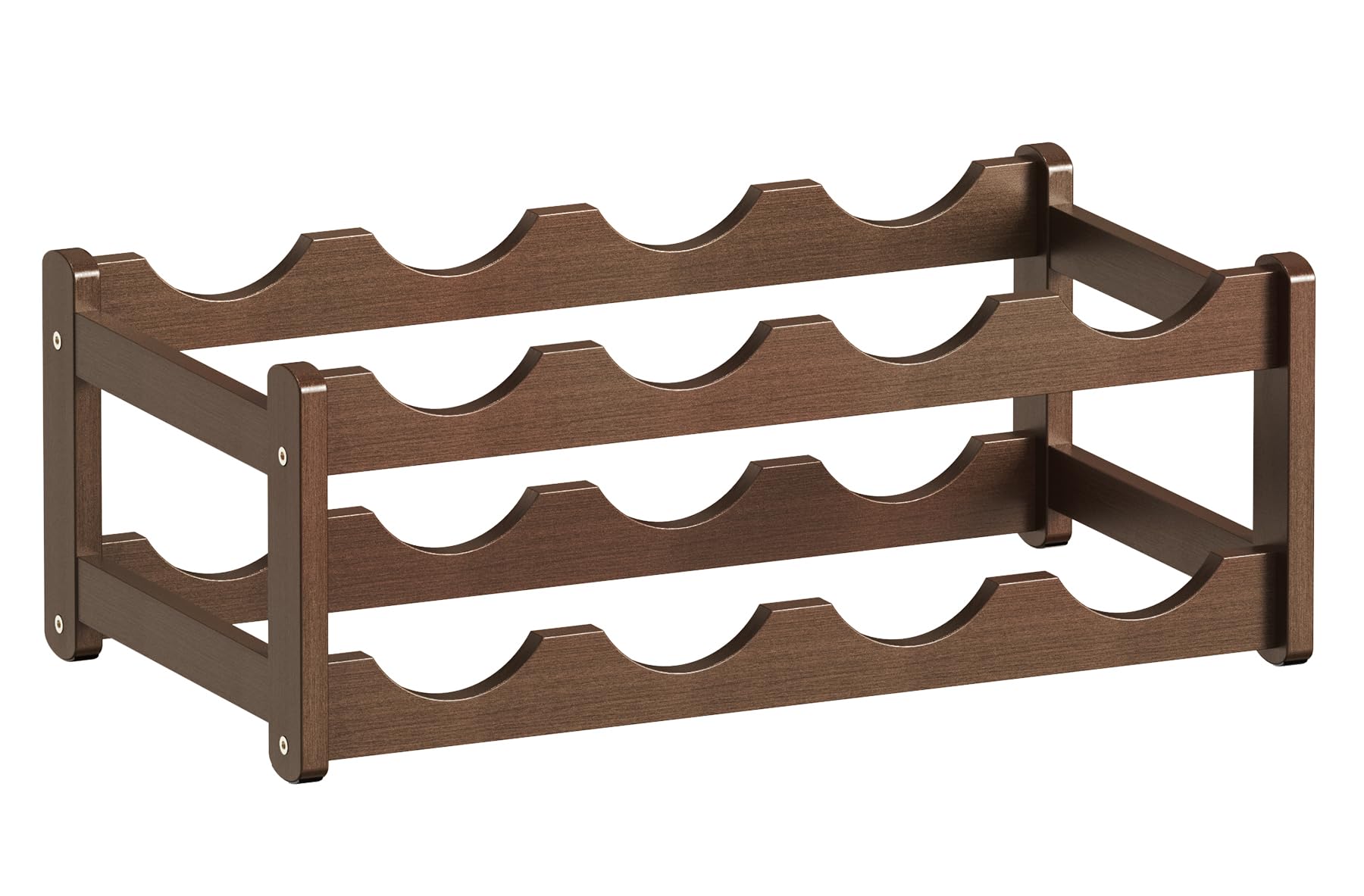 CAMOAT Wine Rack | 2-Tier Bamboo Wine Rack Organizer | Freestanding Floor & Countertop Wine Holder for 8 Bottles | Sturdy Wine Shelf | Perfect for Kitchen,Cabinets,Home Bar,Wine Storage (1, 2-Tiers)