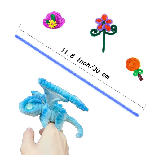 1000 Pcs Pipe Cleaners,Value Pack of 18 Assorted Colors Chenille Stems, Chenille Cleaners for Mother's Day DIY Art Craft Decorations (6 mm x 12 inch)