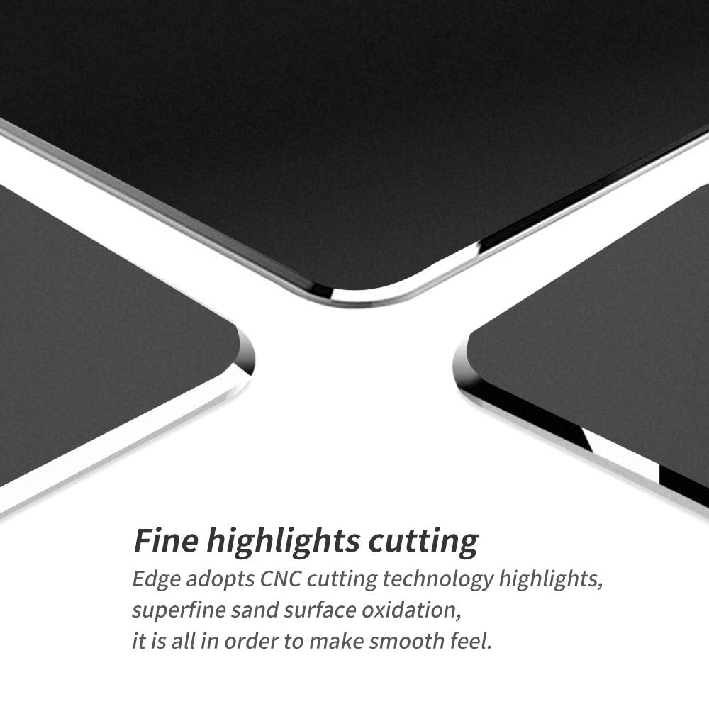 Hard Black Metal Aluminum Mouse Pad Mat Smooth Magic Ultra Thin Double Side Mouse Mat Waterproof Fast and Accurate Control for Gaming and Office((Large 11.81X9.45 Inch)