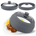 Glass Microwave Cover for Food, 10.5 inch Collapsible Microwave Cover, Glass Microwave Splatter Cover, BPA Free and Non-Toxic,Collapsible Silicone Microwave Food Covers Splatter Guard, Dishwasher Safe