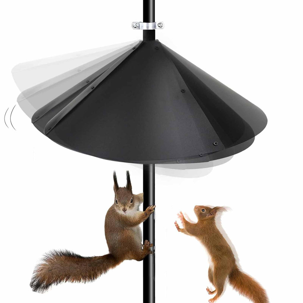 LinamHoz Squirrel Baffle for Bird Feeder Pole, Anti-Squirrel Guard Stopper for Outdoor Bird Feeders Squirrel Proof (Black Pole Style)