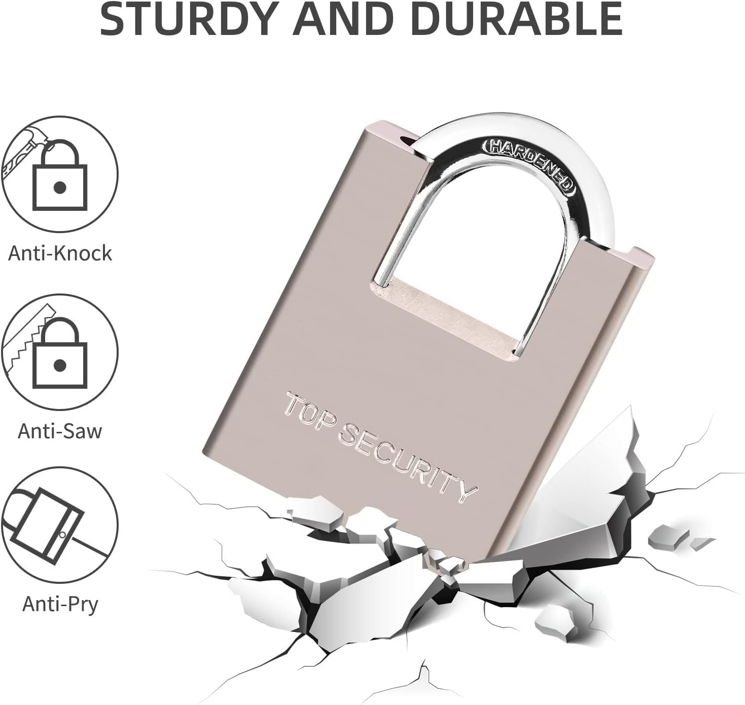 AMMIY Locks with 4 Keys，Keyed Alike Heavy Duty Pad Lock，Outdoor Solid Brass Keyed Padlock, High Security Wraped Beam Padlock with Key for Gate Lock School Gym Locker Storage Unit Fence Hasp Toolbox