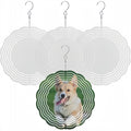 Goaste 4 Pack 8 Inch Sublimation Wind Spinner Blanks, 3D Aluminum Wind Powered Kinetic Sculpture, Double Sided Metal Hanging Wind Spinners Bulk, Christmas Decoration for Yard Garden Porch