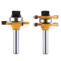 Tongue and Groove Router Bit Set (2 PCS) with 1/4 Inch Shank T Shape, Wood Milling Saw Cutter by LU&MN (Woodworking Tools for Home Improvement and DIY)