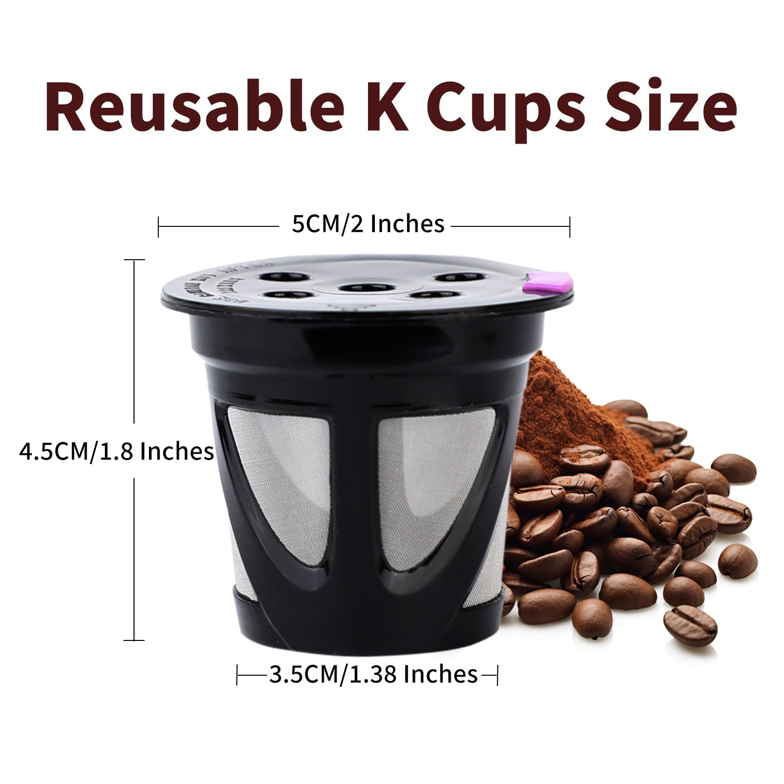4 Pack Reusable K Cups Compatible with Keurig Supreme and K-Supreme Plus, Refillable Coffee Pods with Filter Paper Fit for Keurig Supreme Coffee Maker