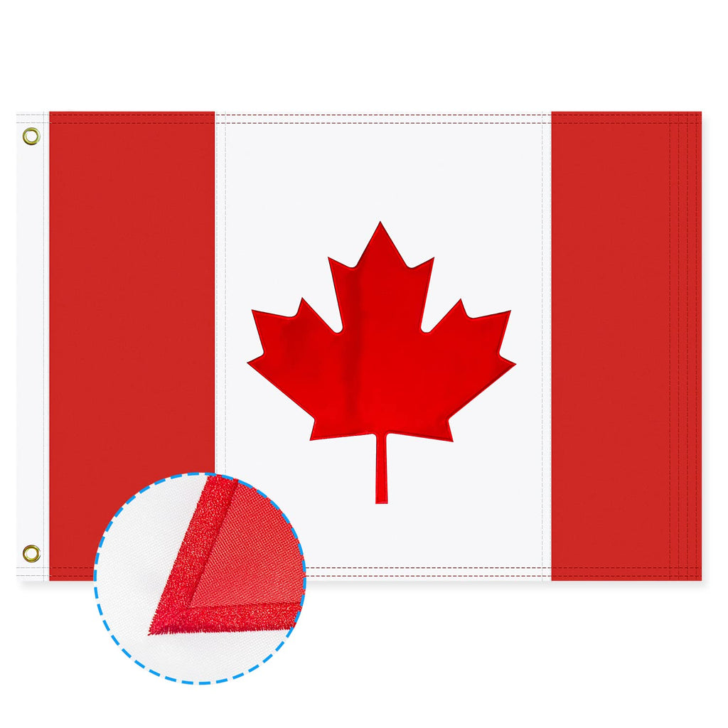 Canada flag Canadian Flag 2x3 FT Made Of 210D Heavy Duty Canada Flags with Embroidered Maple Leaf and Brass Grommets (36-Inch x 24-Inch (2x3 Ft)