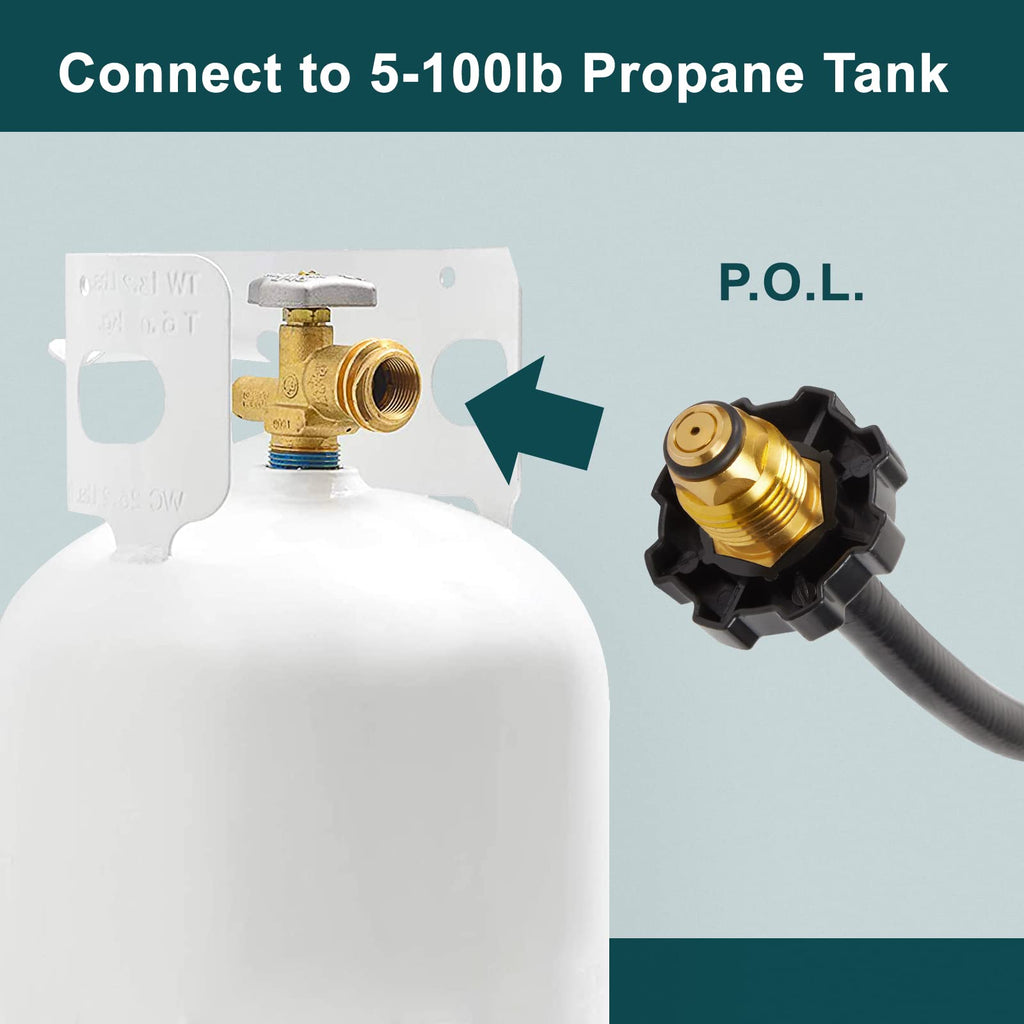GASPRO 12-Foot Hose Adapter, Connect 1lb Small Appliances to 5-100lb Tank, Perfect for Buddy Heater, Portable Grill, Camping Stove and More