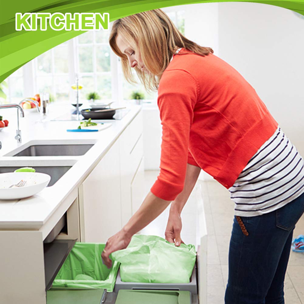XUXRUS Food Wast Bags 10 litres Small Garbage Bags 3 Gallon Trash Bags for Kitchen 200Bags