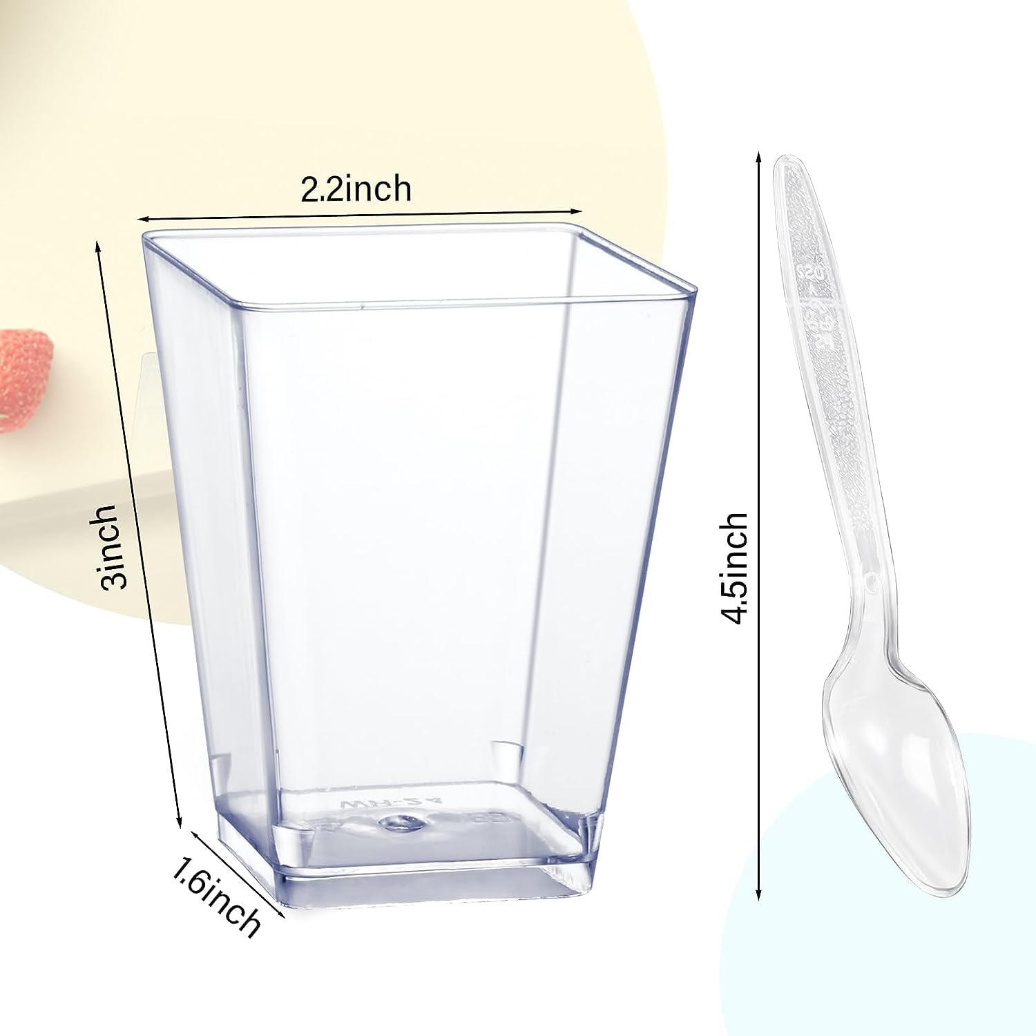100 Packs 5 OZ Dessert Cups with Spoons,Mini Clear Plastic Dessert Parfait Cups for Party, Dessert Shot Glasse Fruit Ice Cream Pudding Appetizer Cups (100 Cups + 100 Spoons)