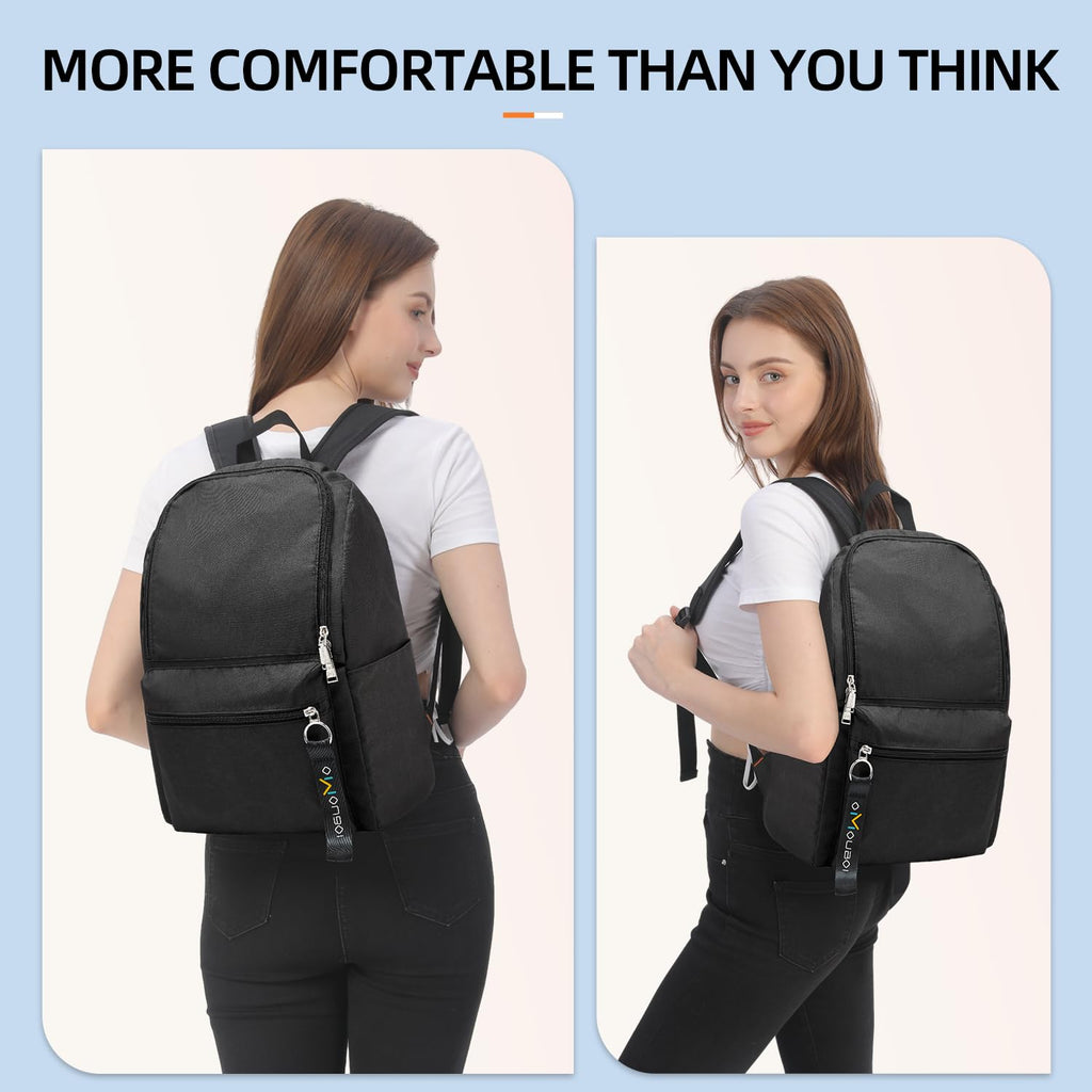 OMOUBOI Casual Backpack, Laptop School Travel Backpack for Women & Men, Superbreak Backpack Fits Tourism Business (Black)
