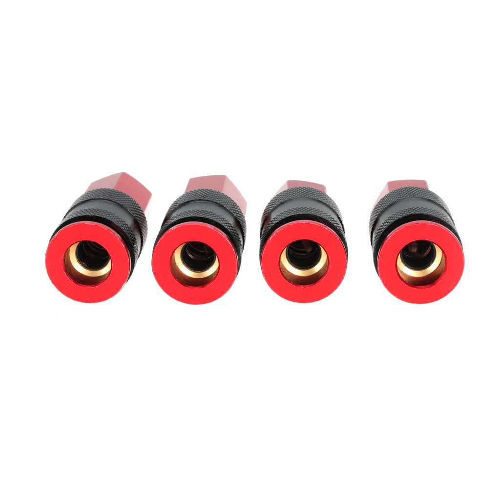 Connect Air Fittings Set, 1/4" Npt Air Coupler and Plug Kit, Air Quick Connector Male and Female, Pack of 14 (Red Aluminum)