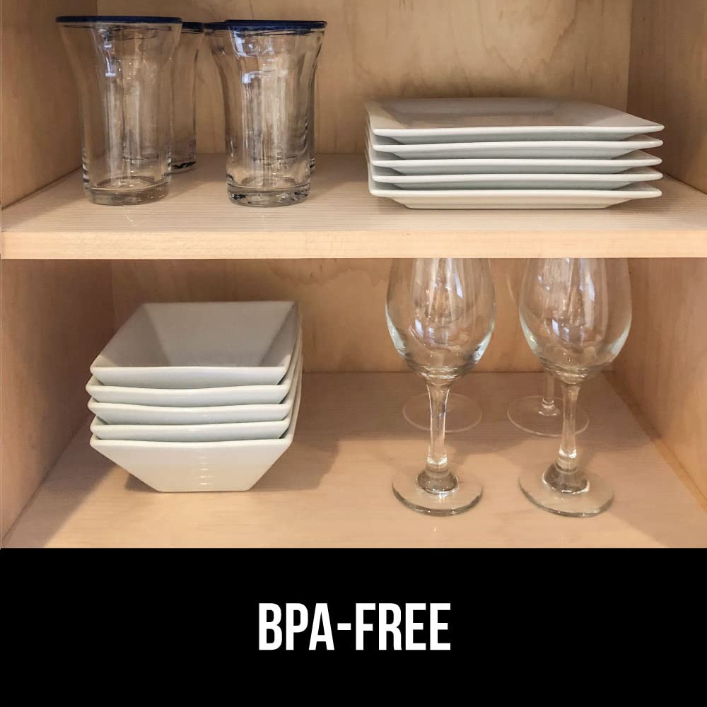 GORILLA GRIP DuraGuard Ribbed Drawer and Shelf Liner for Cabinet, Non Adhesive Waterproof Protection for Kitchen, Strong Grip, BPA Free Plastic Liners for Cabinets, Bathroom Drawers,12x20, Clear