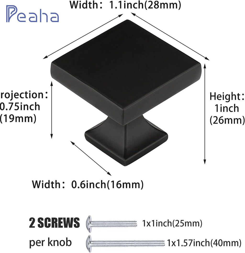 Knobs for Drawers Kitchen Cabinet Knobs Black Drawer Knobs 6 Pack - PH6785BK Black Desk Drawer Knobs Cabinet Hardware Knobs Furniture Hardware