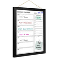 Dry Erase White Board &Weekly Calendar Board, Magnetic Whiteboard for Wall,13“x17 Solid Wood Black Framed Message Board, Planner Board for Office, Home（Weekly-BB-BK-3343