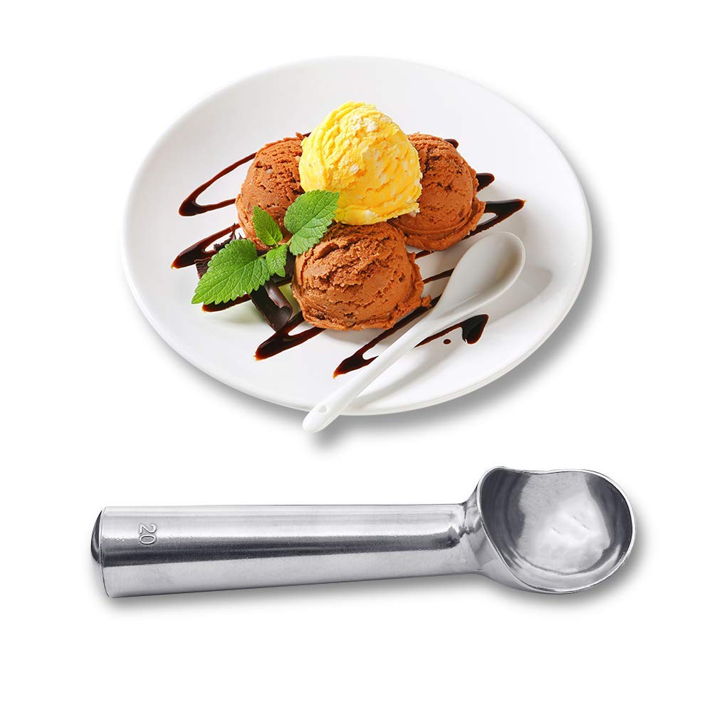 Cozihom, 3 Packs, 2 OZ Aluminum Ice Cream Scoop, Cookie Scoop, Ice Scoop Spade with Heat Conductive Handle, Non-Stick and Easy to Use, Simple One-Piece Aluminum Design Easy Release
