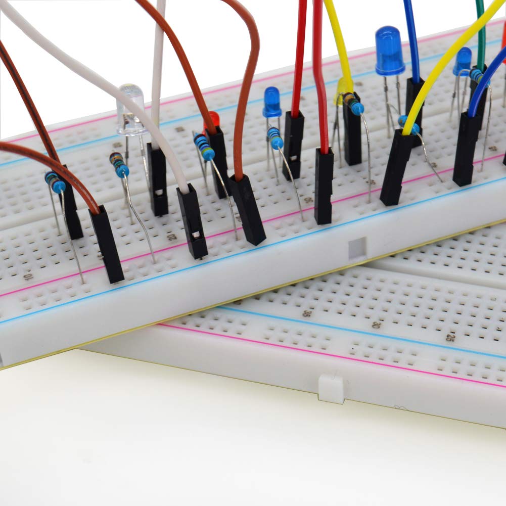 3 Pack Solderless Plug in Breadboard with 3 Pack Jumper Wires, 830 Tie-Point 4 Power Rails Breadboard for Circuit Test (40 Pin Male to Female,40 Pin Male to Male,40 Pin Female to Female)