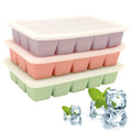KGYMJR 3Pcs Silicone Ice Cube Tray, Square Ice Cube Tray with Lid, Reusable Ice Cube Molds for DIY Cold Drinks. (Small ice Cubes, Count, 15)