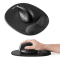 ErgoEvol Ergonomic Mouse Pad with Skin-Friendly Lycra Memory Foam Wrist Rest, Easy-to-Clean Smooth PP Surface, and Non-Slip PU Base – Ideal for Vertical, Ergonomic, and Office Mice(Jet Black)