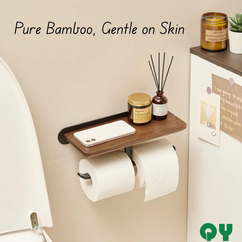 QingYa Bamboo Toilet Paper, 4-Ply, 18 Rolls, 200 Sheets Per Roll, Total 3600 Sheets, bleached, Sustainable and Tree Free, Soft, Strong, Earth-Friendly