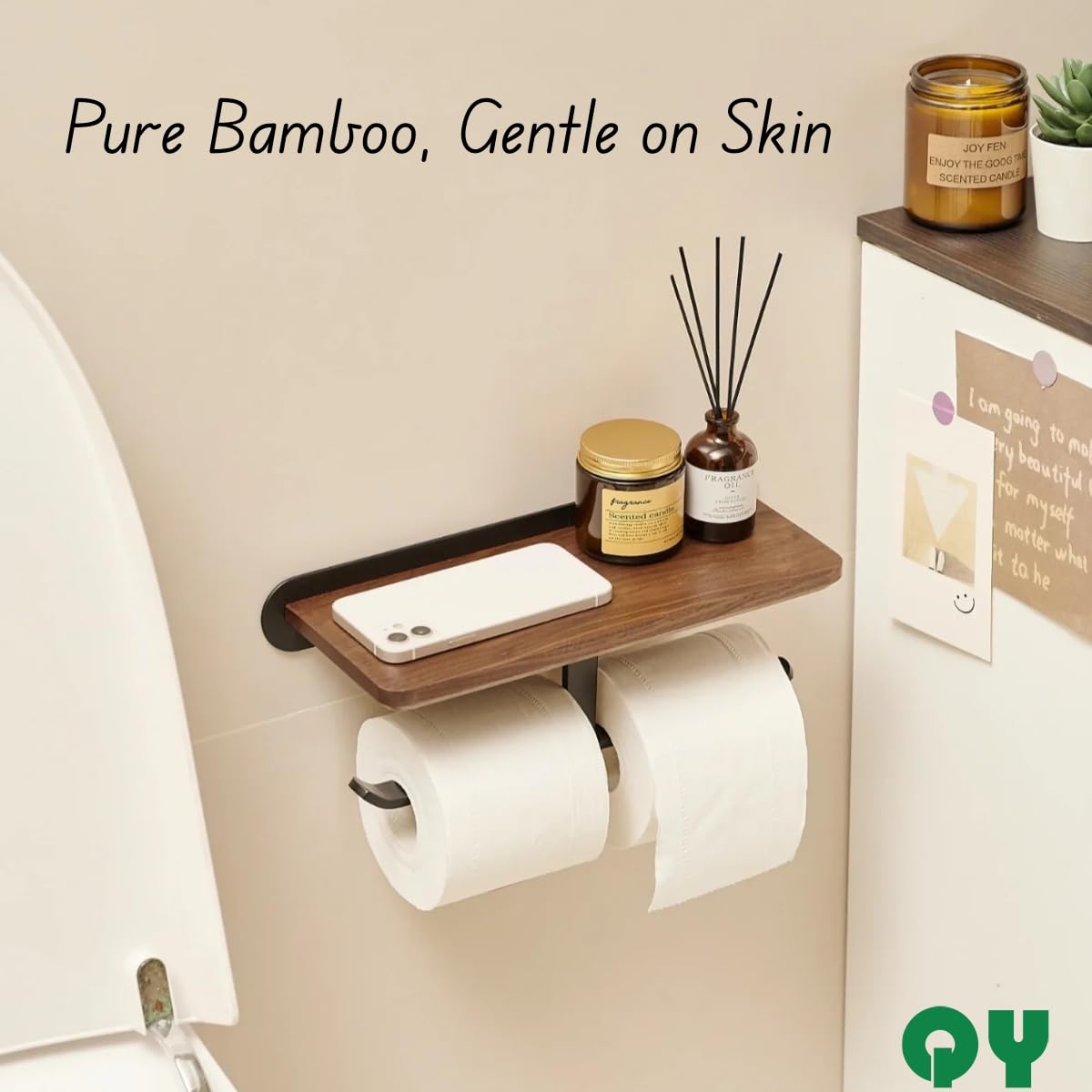QingYa Bamboo Toilet Paper, 4-Ply, 18 Rolls, 200 Sheets Per Roll, Total 3600 Sheets, bleached, Sustainable and Tree Free, Soft, Strong, Earth-Friendly