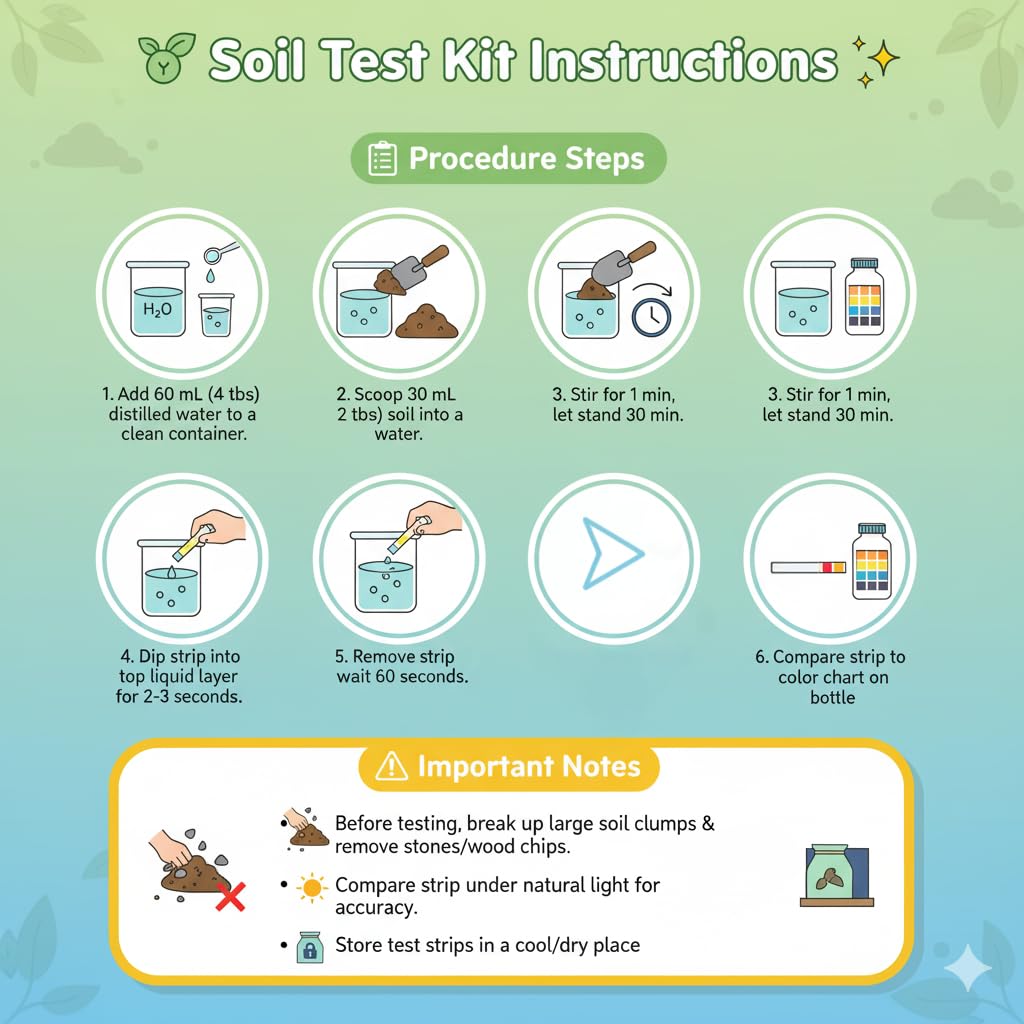 Soil Test Kit- 2-in-1 Soil & Nitrogen Test Strips(120 cnt), Accurate Soil Tester for Garden, Plants, Vegetables, Flowers, and Lawn Care.