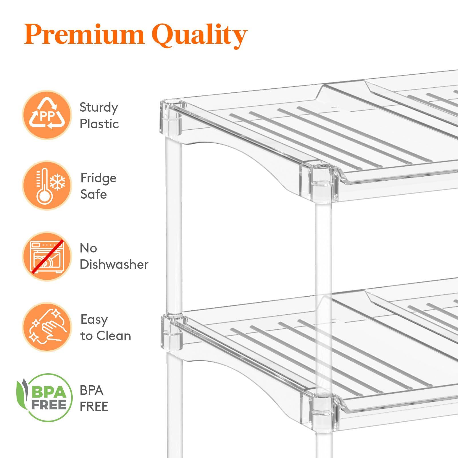 Lifewit Stackable Water Bottle Organizer for Cupboard, Freezer, Pantry, Plastic Bottle Holder for Kitchen Worktop, Cabinet, Desk, 4 Tier for 12 Bottles