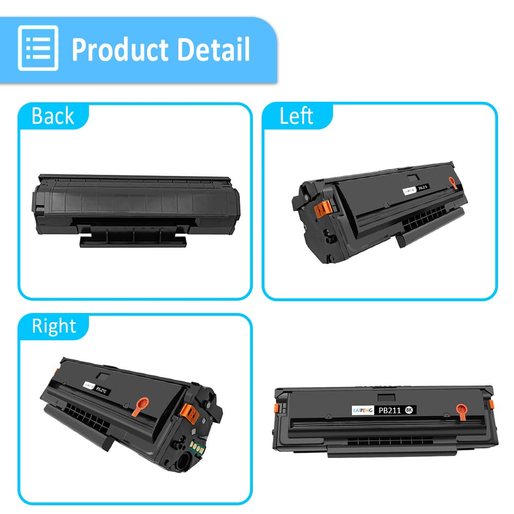 LAIPENG PB211 PB-211 PB 211 PB-211EV Compatible Toner Cartridge for P2500W P2502W M6500NW M6550NW M6600NW M6552NW M6602NW Printer Yeilds up to 1600 Pages (Black 1-Pack)