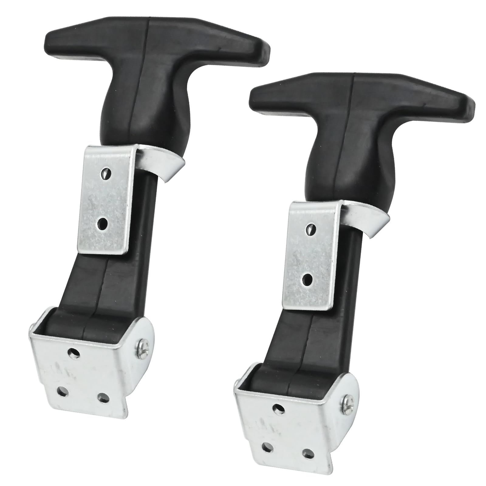 DUZFOREI 2PCS Rubber Hood Latch Flexible T-Handle Hasps Black Draw Latches, Elastic Stainless Steel Rubber Cover Strap Bracket, Suitable for Toolboxes and Vehicle Engine Hoods