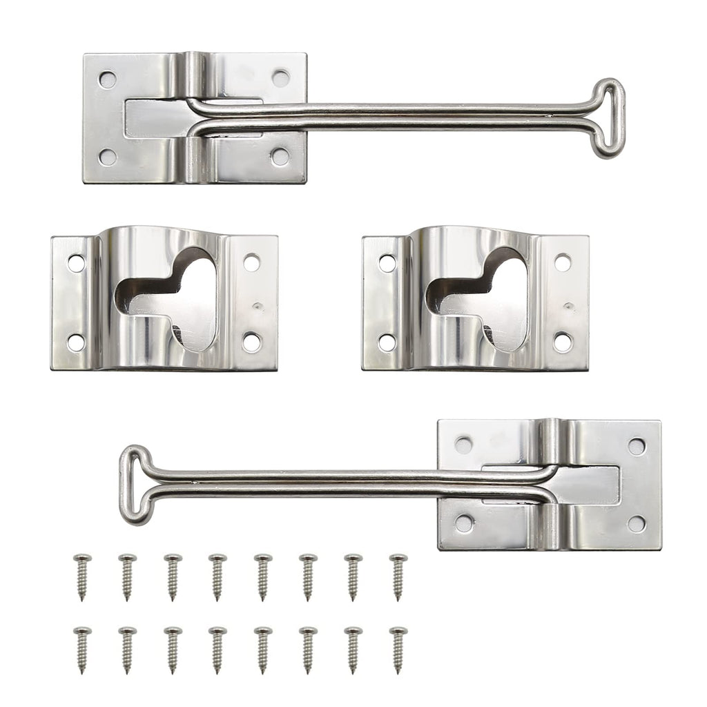 Vkinman 2 Pcs RV T-Style Door Holder 304 Stainless Steel RV Door Latch Trailer RV Screen Door Latch 6 Inch Camper Door Latch Trailer RV Door Holder