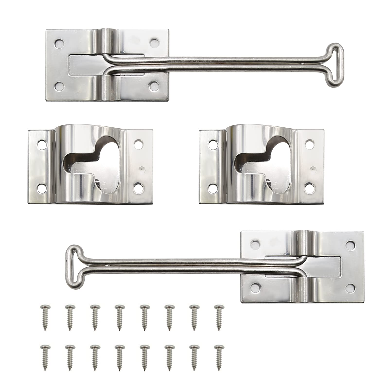 Vkinman 2 Pcs RV T-Style Door Holder 304 Stainless Steel RV Door Latch Trailer RV Screen Door Latch 6 Inch Camper Door Latch Trailer RV Door Holder